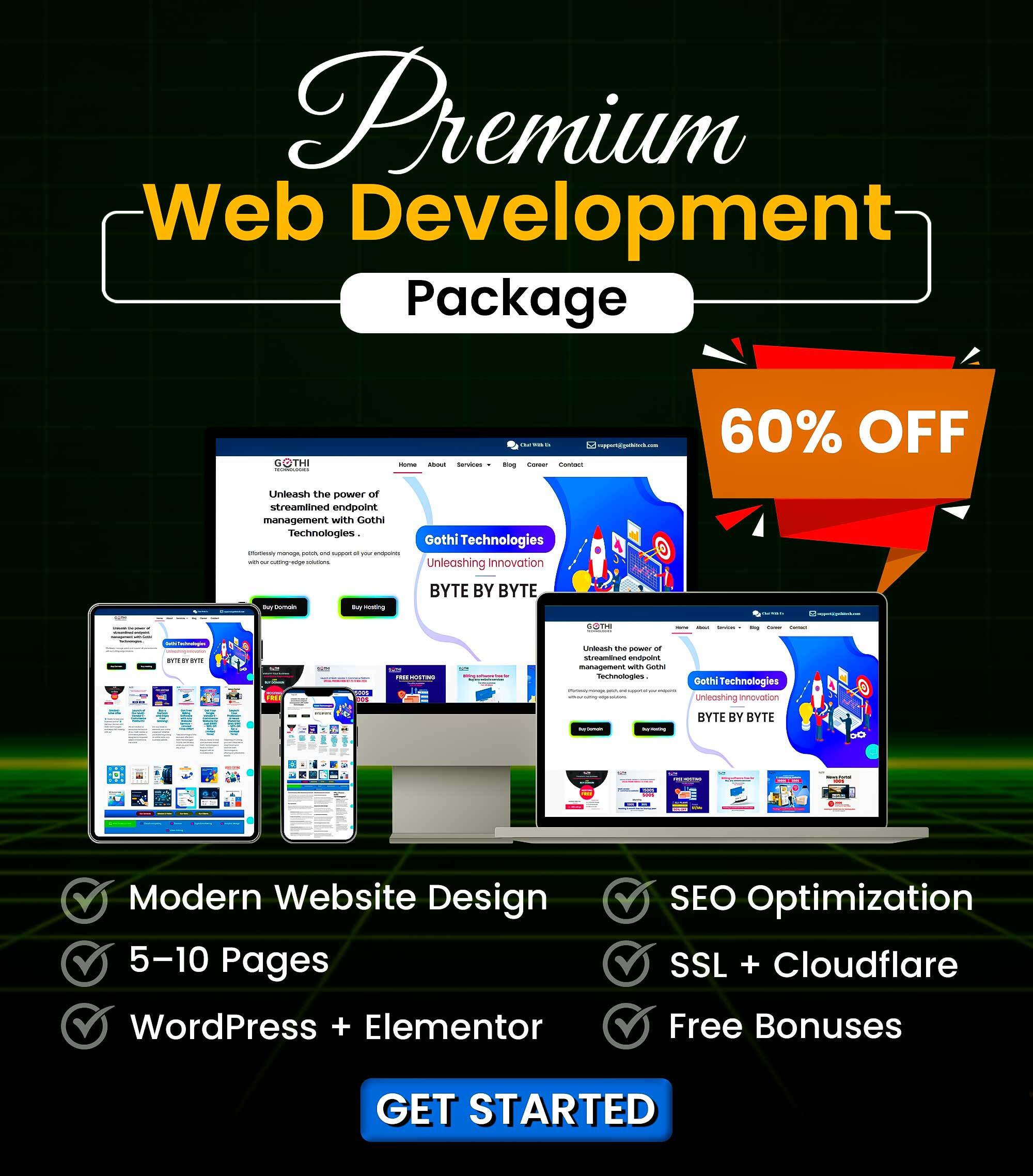 Premium Web Development Package  60% OFF